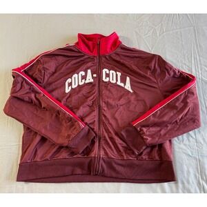 Vintage COCA COLA Jacket Adult 3xl Maroon Track‎ Jacket Zip